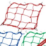 Heavy-Duty Elastic Bungee Cargo Net Mesh Holder - 4 Adjustable Hooks for Motorcycle - Fabric Detail by Nari Haat, Ind...
