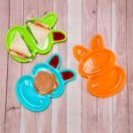 Multicolor 6-piece rabbit shape dish set for kids