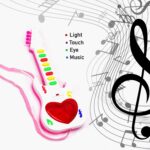 Battery Operated Musical Instruments Mini Guitar Toys and Light for 3+Years Old Kids - Closeup Embroidery by Nari Haa...