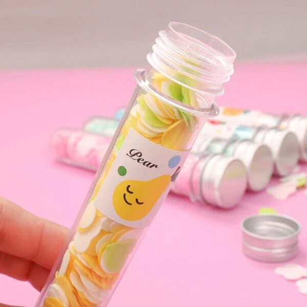 Portable Hand Washing Bath Flower Shape Paper Soap Strips In Test Tube Bottle - Front View by Nari Haat, Indian ethni...