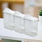 Kitchen Storage Jars & Container Set 3pc , Transparent Jar Set For home & Kitchen Use - Front View by Nari Haat, Indi...