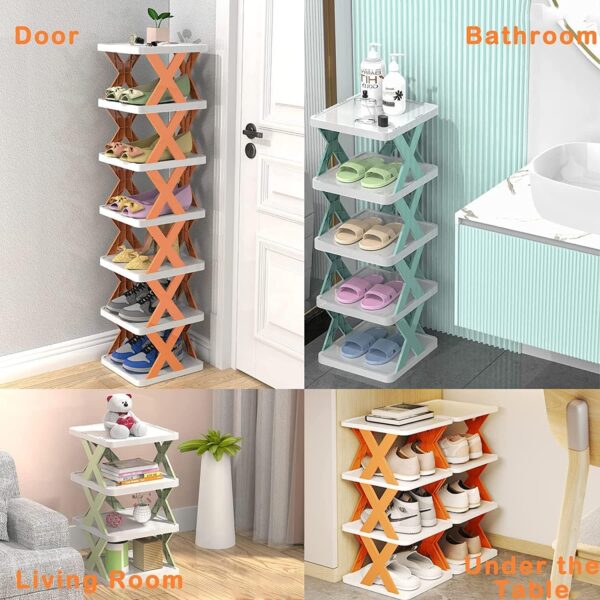 6 Layer Foldable Shoe Rack, Portable Storage Organizer for Home & Office - Front View by Nari Haat, Indian ethnic wea...