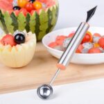 Multifunctional 2 1 Melon Baller - Stainless Steel Dig Scoop Fruit Carving Knife