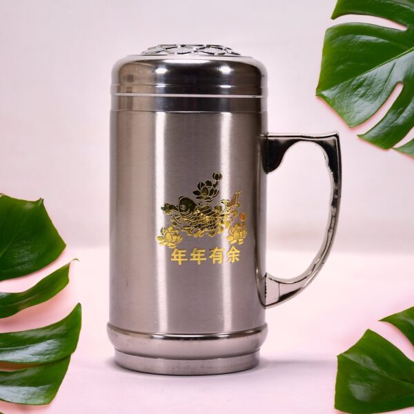 DOUBLE STAINLESS STEEL MUG BOTTLE FOR TRAVEL, HOME, OFFICE, SCHOOL 400ML, Tumbler - Front View by Nari Haat, Indian e...