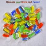Glass Gem Stone, Flat Round Marbles Pebbles for Vase Fillers, Attractive pebbles for Aquarium Fish Tank. - Neckline D...
