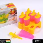 Kulfi Maker Moulds Set Plastic Homemade Kulfi Mould 6pcs Set For Freezer Use - With Dupatta by Nari Haat, Indian ethn...