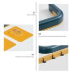 Wall-Mounted Double Bar Towel Holder with Hooks & Adjustable Folding Shelf - Full Detail by Nari Haat, Indian ethnic ...