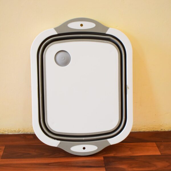 COLLAPSIBLE CUTTING BOARD WITH DISH TUB BASKET For Kitchen Use ( 1 Pcs ) - Front View by Nari Haat, Indian ethnic wea...