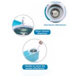 Spin Mop with Bigger Wheels and Plastic Auto Fold Handle for 360 Degree Cleaning - Full Detail by Nari Haat, Indian e...
