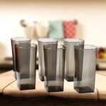 Unbreakable Transparent Square Design  Wine Tumbler Plastic Glass Set Pack of 6 - Image 3
