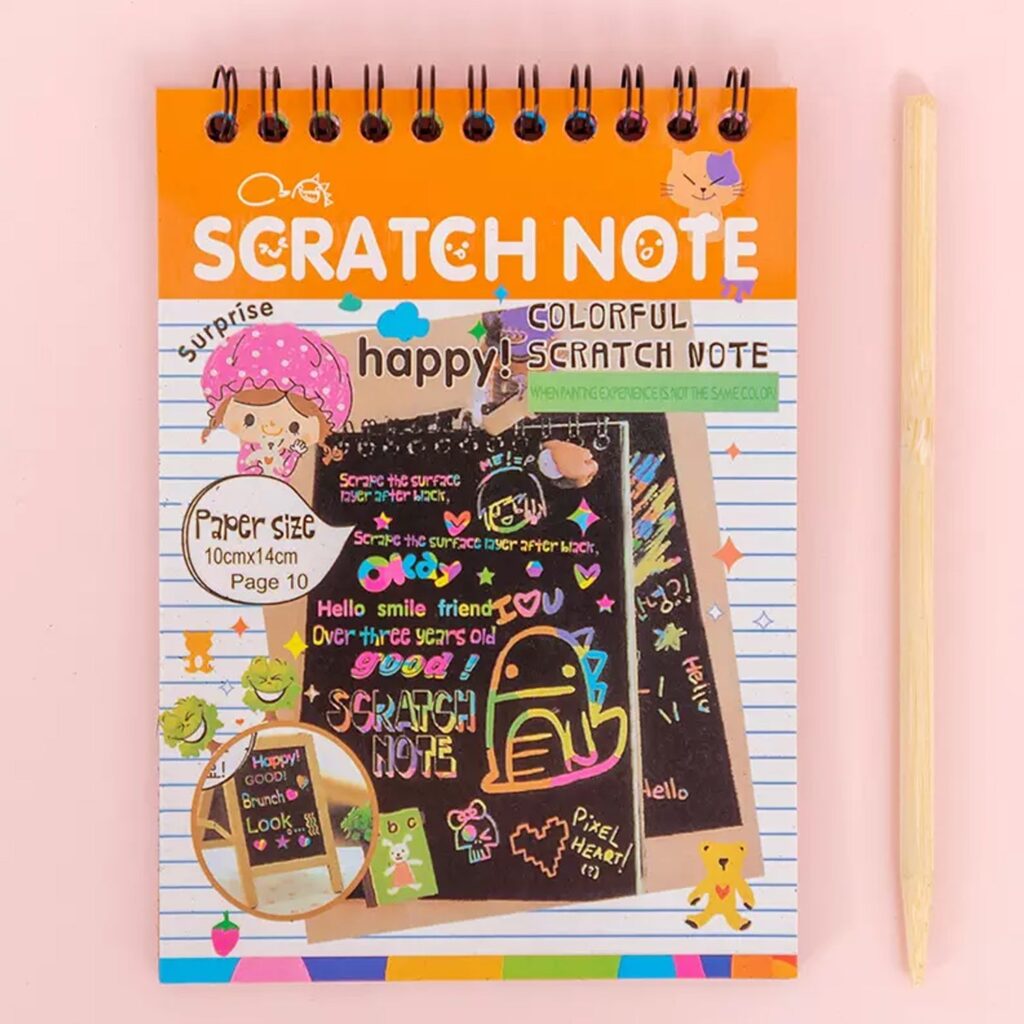 Rainbow scratch art paper book for kids' creative crafts