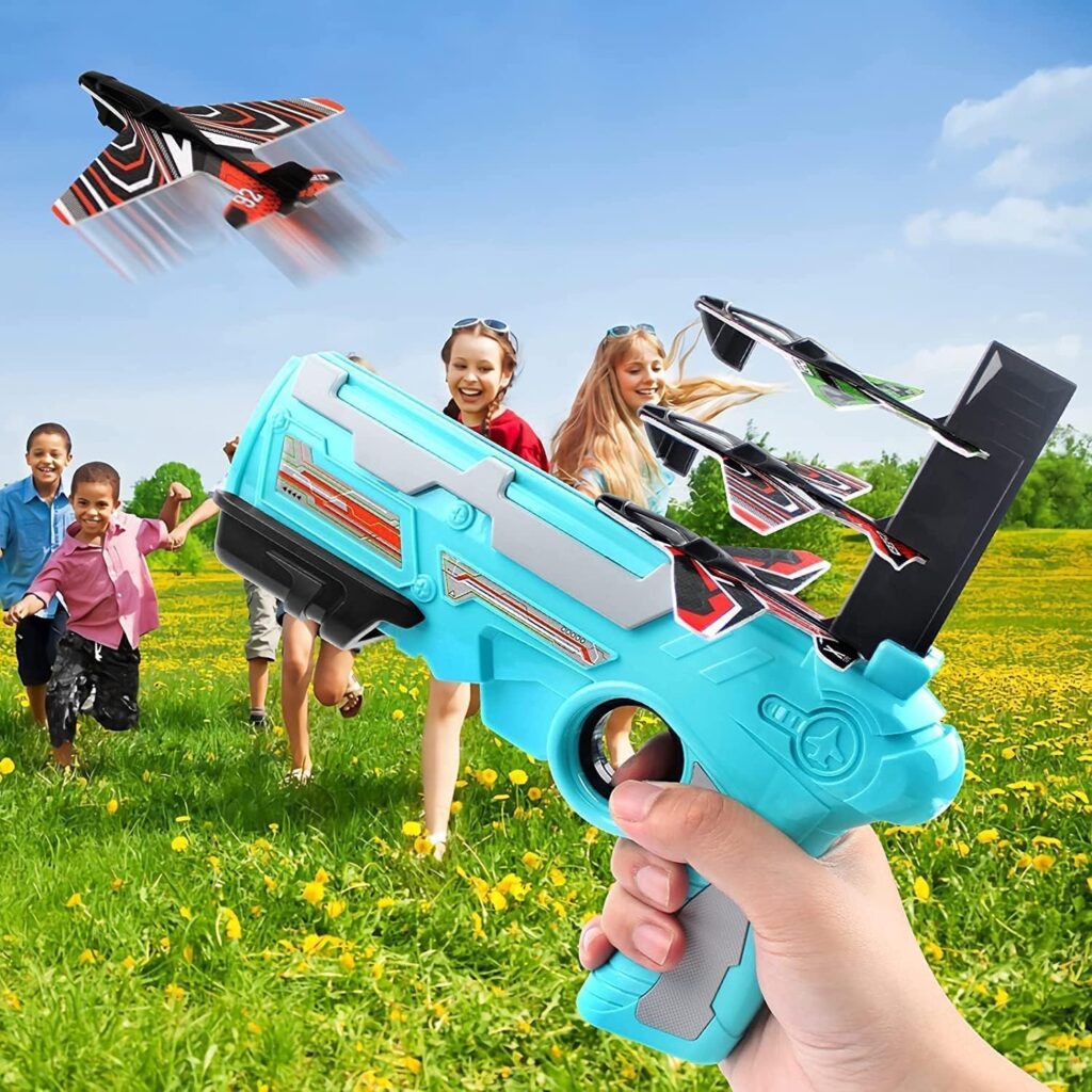 Kids Airplane Launcher Toy with Foam Planes