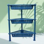 Triangle 3-tier plastic storage rack for kitchen