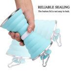 Silicone Collapsible Water Bottle for Camping & Sports (BPA Free, Leak Proof) - Closeup Embroidery by Nari Haat, Indi...