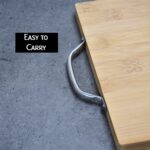 Thick Wooden Bamboo Kitchen Chopping Board with Holder for Fruits & Meat - Image 9
