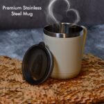 Ganesh Stainless Steel Coffee Mug with heat resistant mug lid. Approx 400Ml mug - Full Detail by Nari Haat, Indian et...