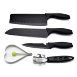 5-Piece Stainless Steel Kitchen Knife Set – Chef, Chopping, Utility, Butcher Knives - Back View by Nari Haat, India...