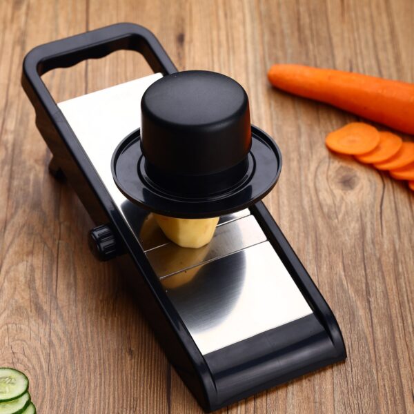 Multipurpose adjustable potato and onion slicer grater