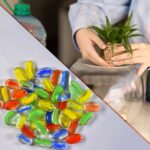 Glass Gem Stone, Flat Round Marbles Pebbles for Vase Fillers, Attractive pebbles for Aquarium Fish Tank. - Fabric Det...