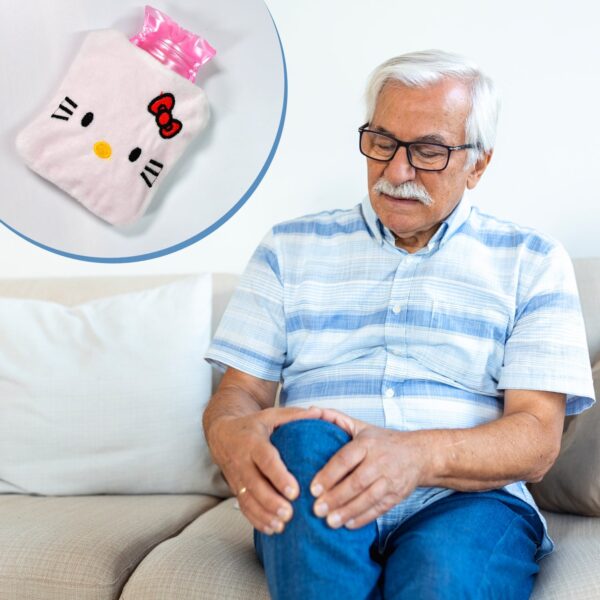 White Small Hot Water Bag – Pain Relief for Neck, Shoulder, Hands, Feet & Cramps - Front View by Nari Haat, Indian ...