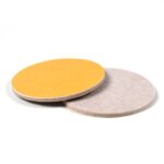 Self-Adhesive Round Cork Coasters - 3.5-inch Mini Wall Tiles & DIY Craft Supplies - Back View by Nari Haat, Indian et...