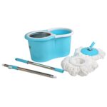 Rapid Steel Spinner Bucket Mop 360 Degree Wringer with 2 Absorbers for Home Office