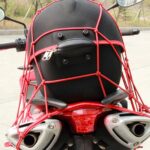 Heavy-Duty Elastic Bungee Cargo Net Mesh Holder - 4 Adjustable Hooks for Motorcycle - Front View by Nari Haat, Indian...