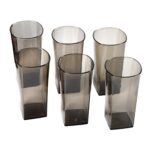 Unbreakable Transparent Square Design  Wine Tumbler Plastic Glass Set Pack of 6 - Image 5