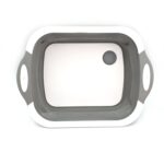 COLLAPSIBLE CUTTING BOARD WITH DISH TUB BASKET For Kitchen Use ( 1 Pcs ) - Back View by Nari Haat, Indian ethnic wear...