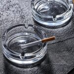 Glass Crystal Round Ashtray for Cigar & Cigarettes – Home & Office Table Decor - Full Detail by Nari Haat, Indian e...