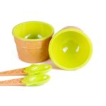 Ice Cream Waffle Bowl Set with Spoon – 2 Units - Back View by Nari Haat, Indian ethnic wear, women clothing, design...