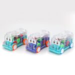 Transparent musical school bus toy for kids