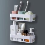 ABS Plastic Shower Corner Caddy Shelf with Wall-Mounted Suction Cup - Full Detail by Nari Haat, Indian ethnic wear, w...