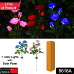 Garden Solar Outdoor Rose Lights Decorative Holiday Decoration (2 Pcs Set) - With Dupatta by Nari Haat, Indian ethnic...