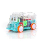 Transparent Musical Mini School Bus Toy for Kids - Sleeve Design by Nari Haat, Indian ethnic wear, women clothing, de...