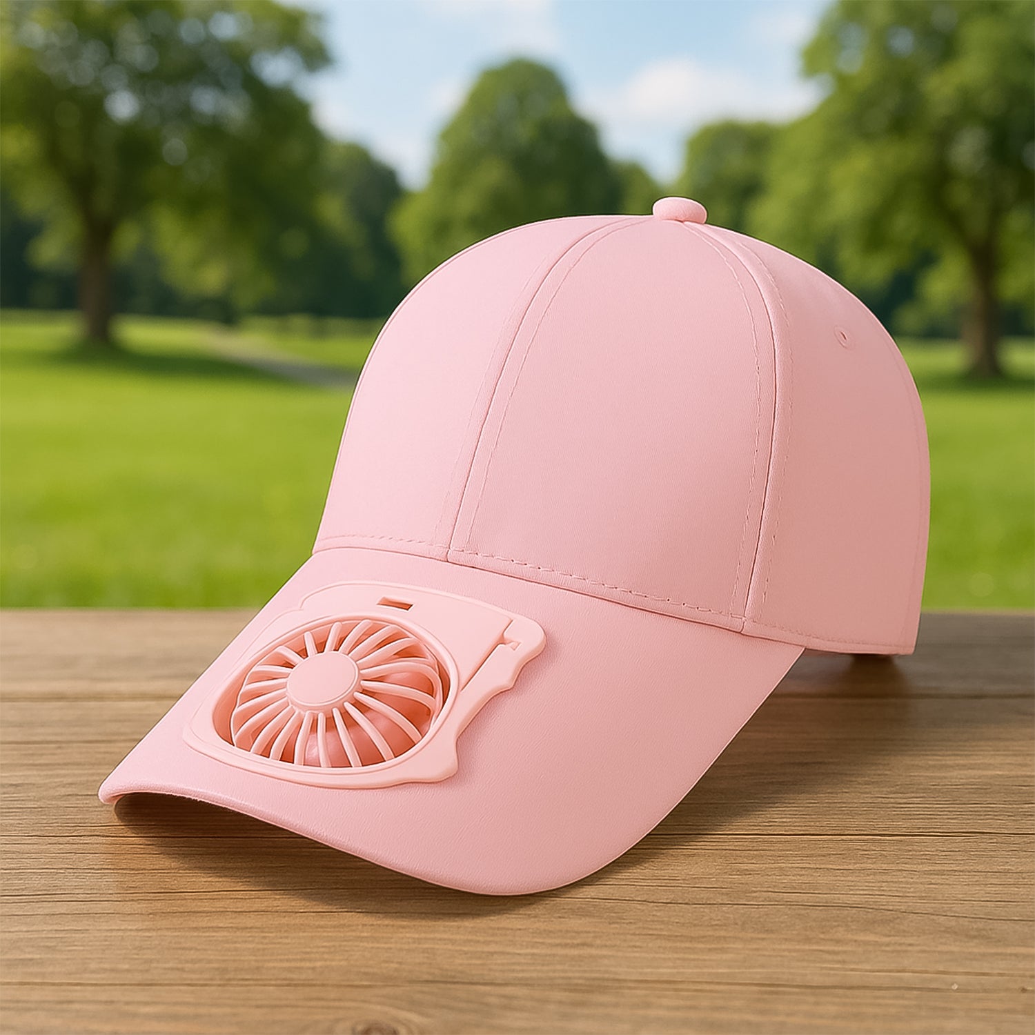 1135_rechargeable_fan_cap.jpg Mini Rechargeable Fan Portable Powered Hat Cap Fan - Image 1