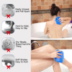 Silicone Body Back Scrubber Double Side Bathing Brush for Skin Deep Cleaning - Sleeve Design by Nari Haat, Indian eth...