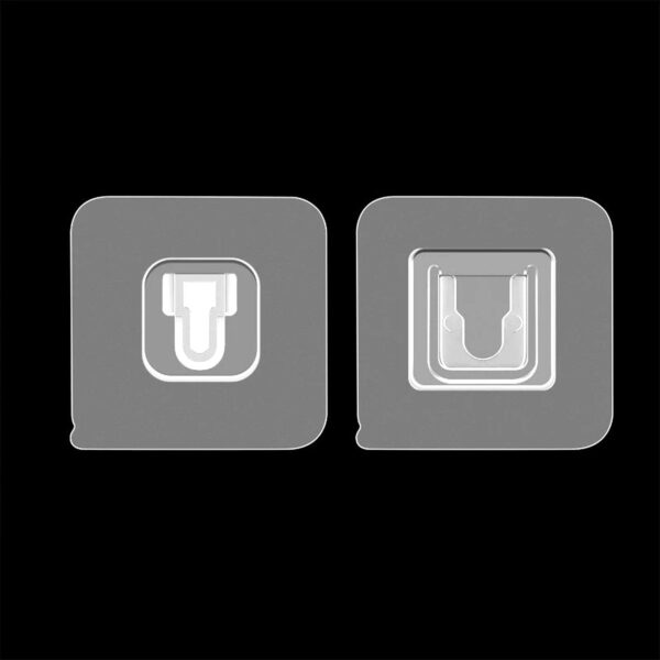 Adhesive Plastic Wall Hooks - Heavy Duty (1 Pair) - Front View by Nari Haat, Indian ethnic wear, women clothing, desi...