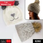 Mix Design Winter cap for Women Warm Thick Cotton Lining Skull Cap - Image 2