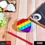 Heart Pattern Fidget Spiral Notebook Bubble Push Silicon Toy School Stationery - Image 2