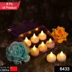 Flameless Floating Tea Light Candles – Battery Operated Set of 8 in Box - With Dupatta by Nari Haat, Indian ethnic ...