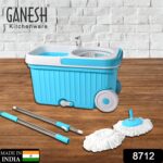 Sporty Plastic Spin Mop with Bigger Wheels & Auto Fold Handle for 360° Cleaning - With Dupatta by Nari Haat, Indian ...
