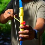 Plastic Archery Bow Arrow Toy Set with single knife and 3pc Arrow and Target Board - Closeup Embroidery by Nari Haat,...