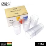 Ganesh Decent Glass, 350ml, Set of 6 - Full Detail by Nari Haat, Indian ethnic wear, women clothing, designer suit