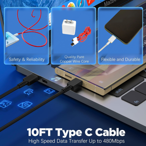 Super Fast Charger With Cable for All iPhone, Android, Smart Phones, Tablets. - Front View by Nari Haat, Indian ethni...