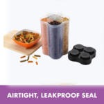 Plastic Lock Food Storage 4 Section Container Jar for Grocery, Fridge Container. - Closeup Embroidery by Nari Haat, I...