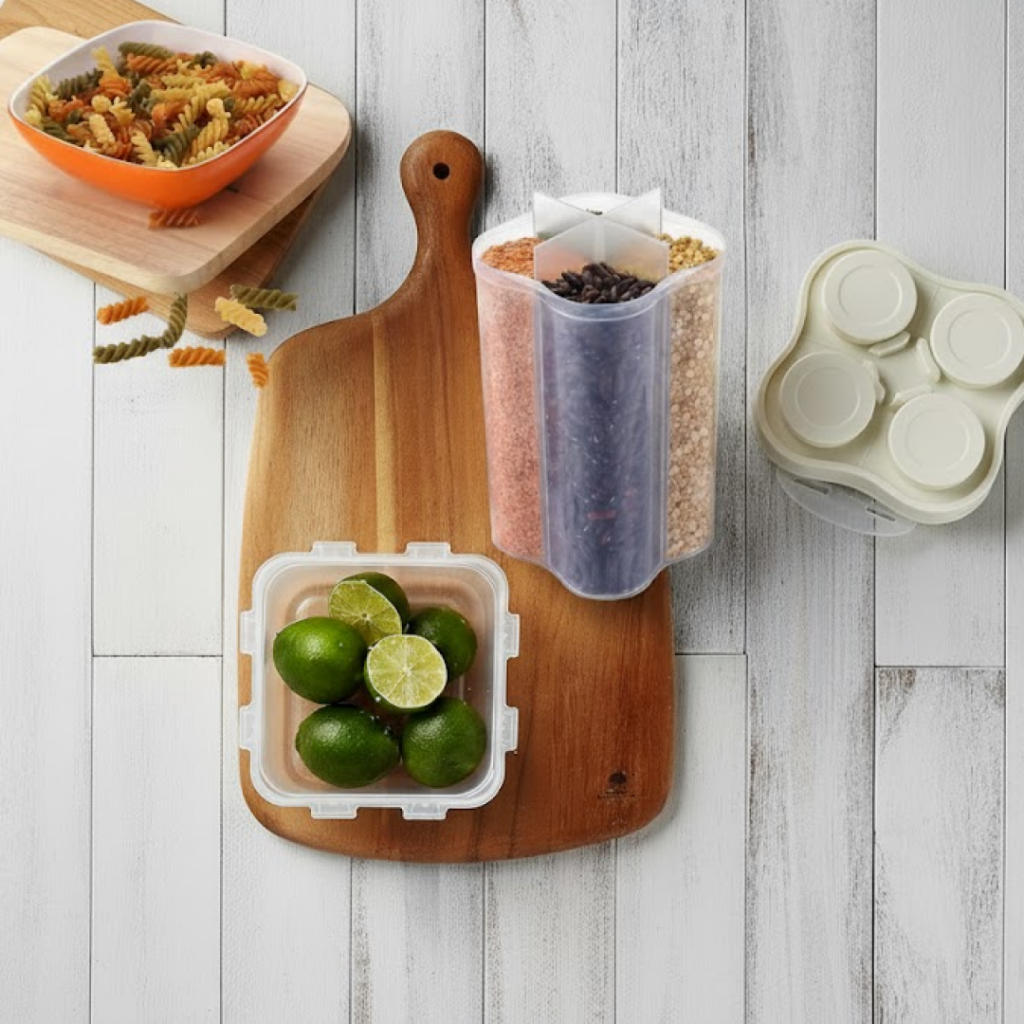 Plastic Lock Food Storage 4 Section Container
