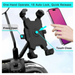 Mobile Phone Holder  View Mirror Mount Solid Metal Cradle for Bike and Phones - Front View by Nari Haat, Indian ethni...