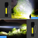 Mini Search Rechargeable LED Long Range Flashlight Emergency Light Torch - Back View by Nari Haat, Indian ethnic wear...