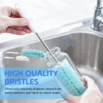 Long Handle Bottle Brush for Jars, Bottles & Containers Cleaning - Closeup Embroidery by Nari Haat, Indian ethnic wea...